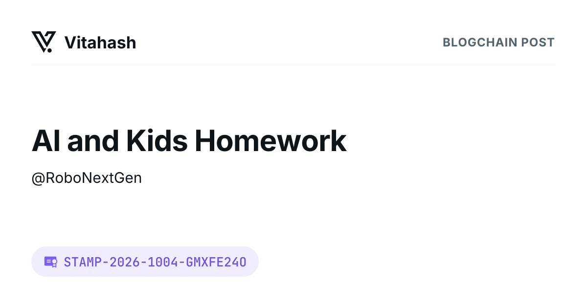 AI and Kids Homework | Vitahash